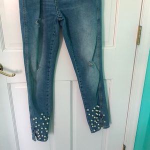 Zara Distressed Pearl Jeans